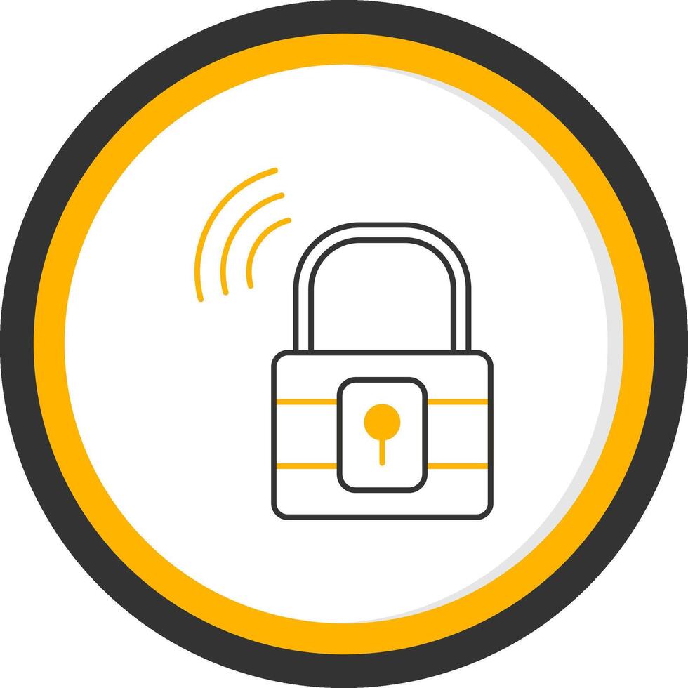 Padlock Line Two Color Circle Icon vector