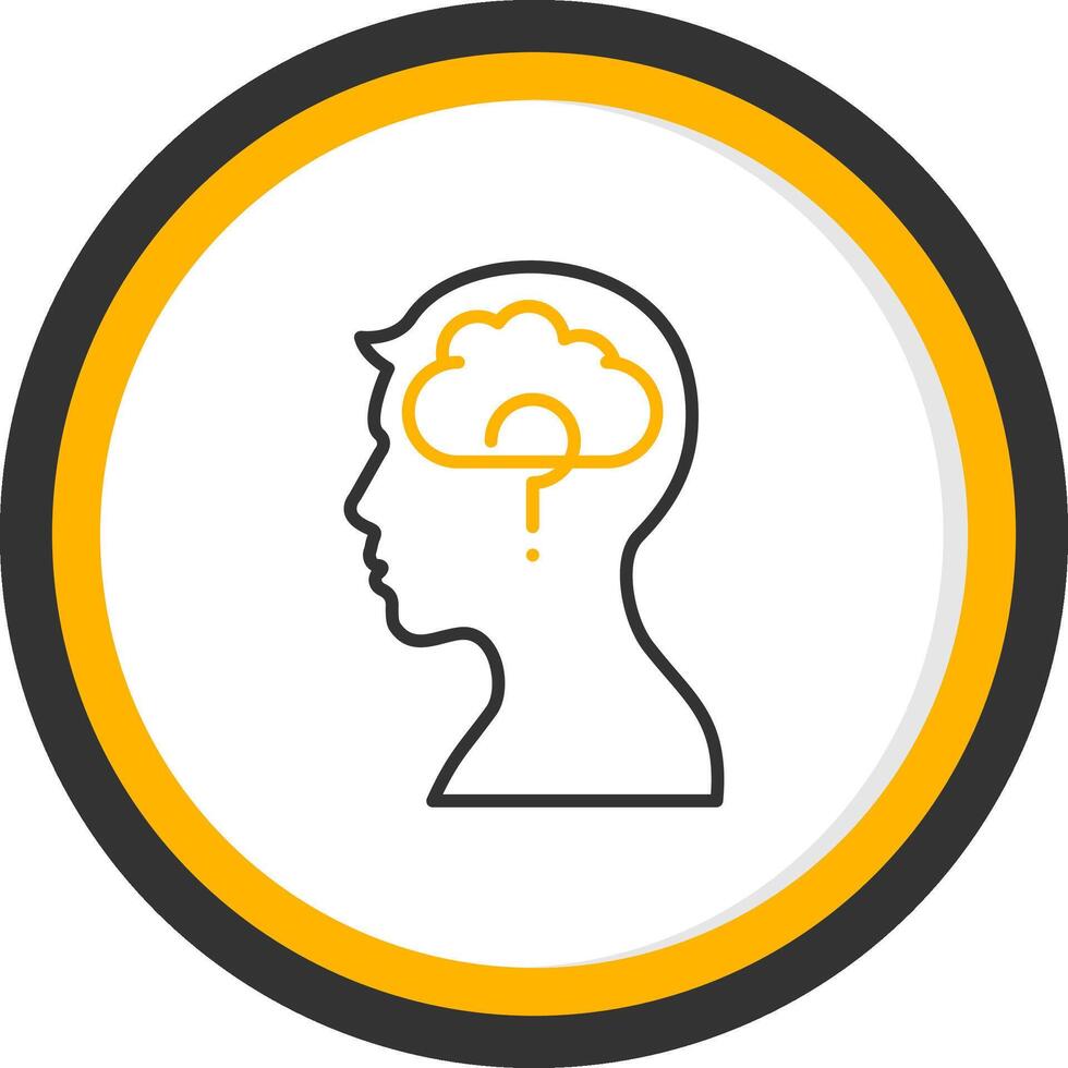 Memory Loss Line Two Color Circle Icon vector