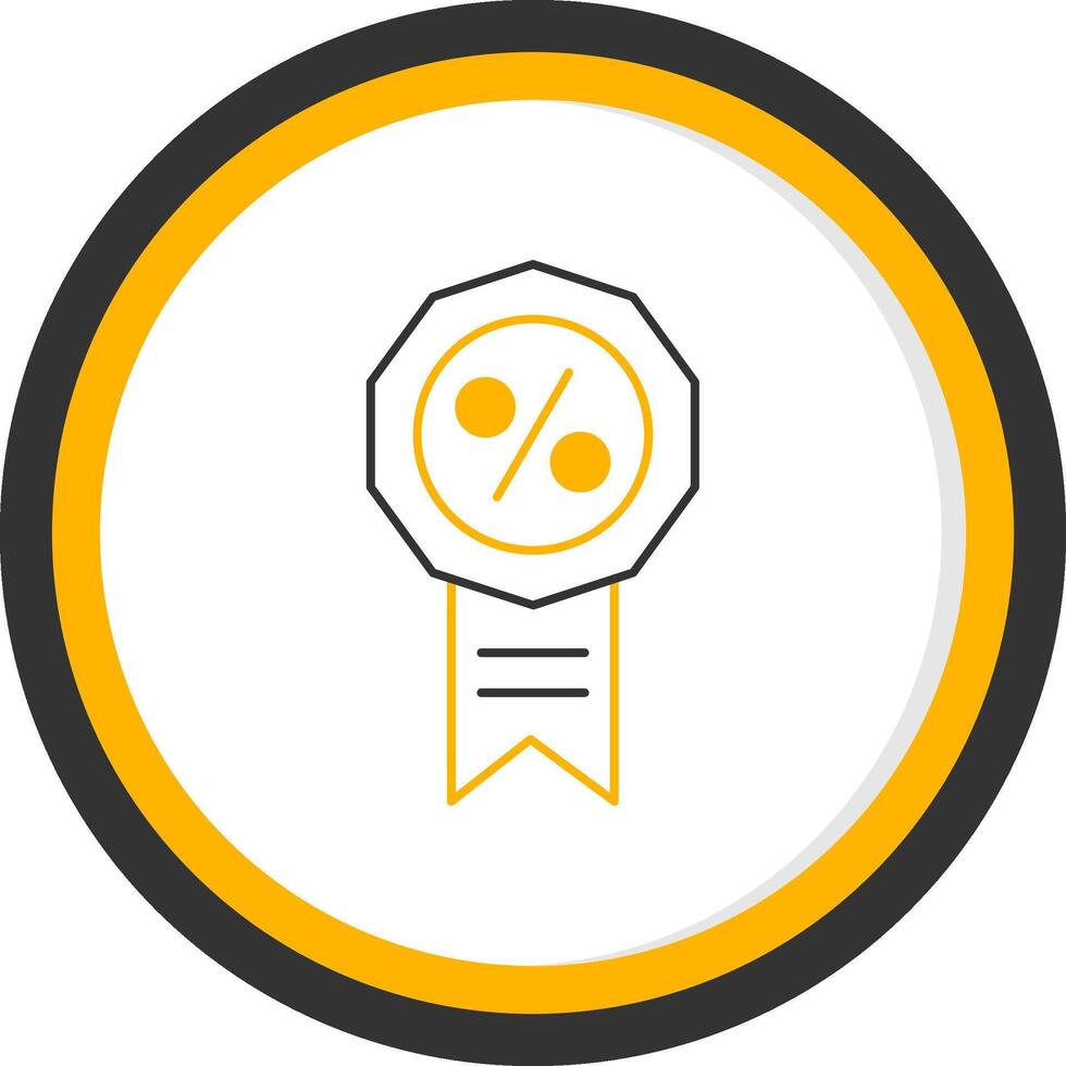 Badge Line Two Color Circle Icon vector
