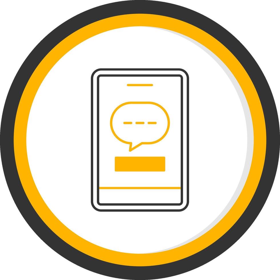 Phone Message Line Two Color Circle Icon vector