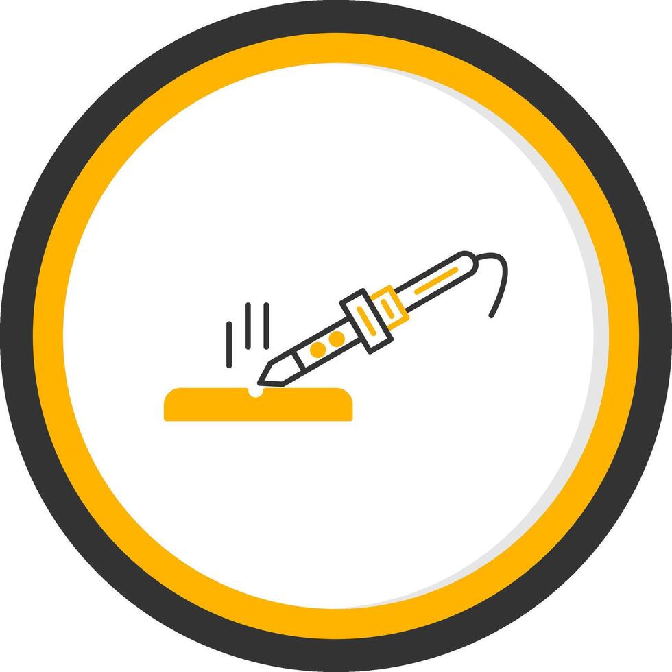 Soldering Iron Line Two Color Circle Icon vector