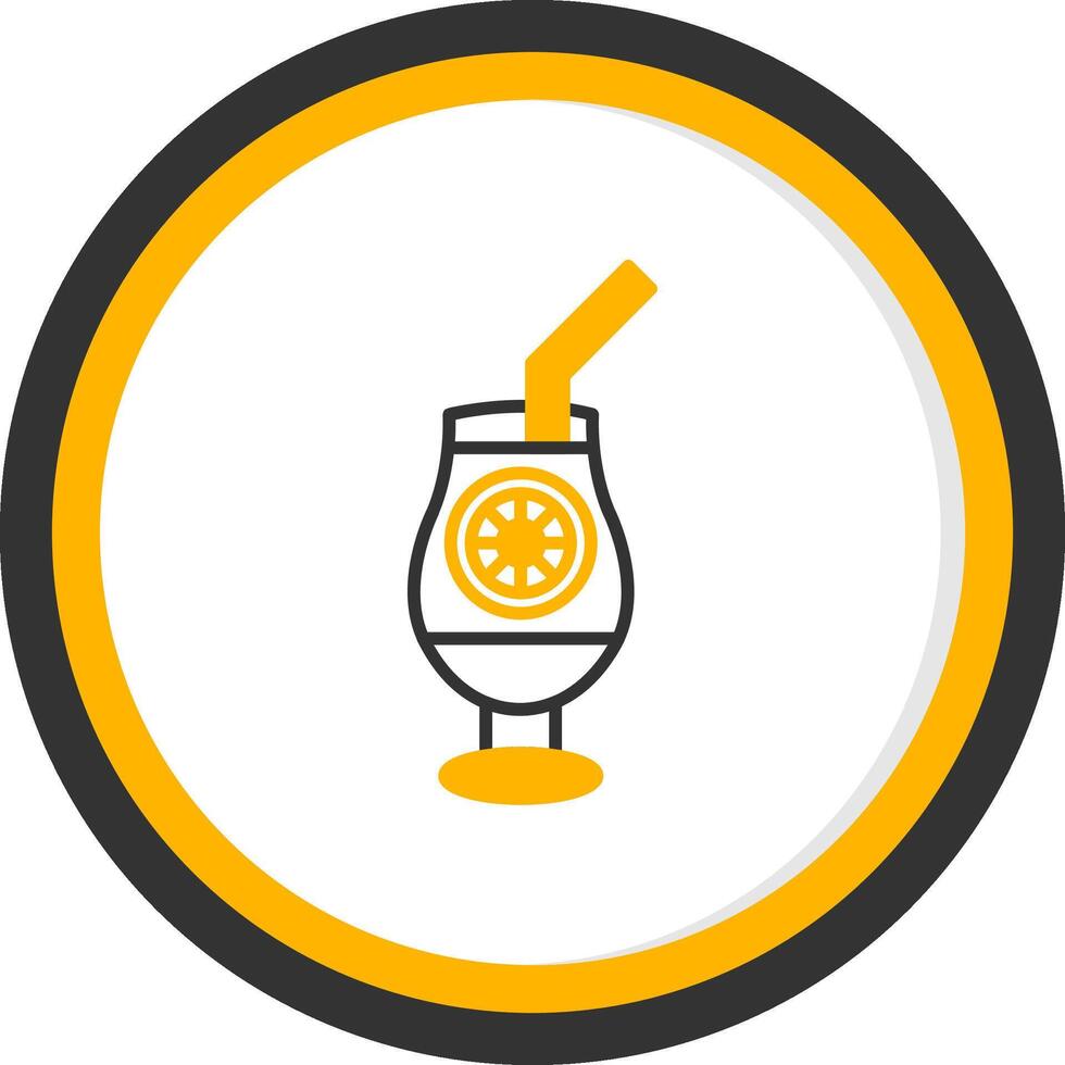 Cocktail Line Two Color Circle Icon vector