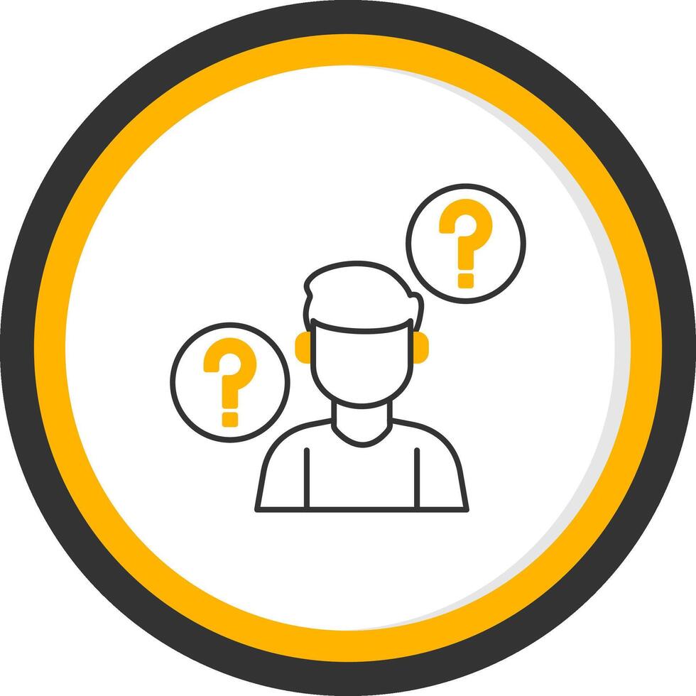 Memory Loss Line Two Color Circle Icon vector