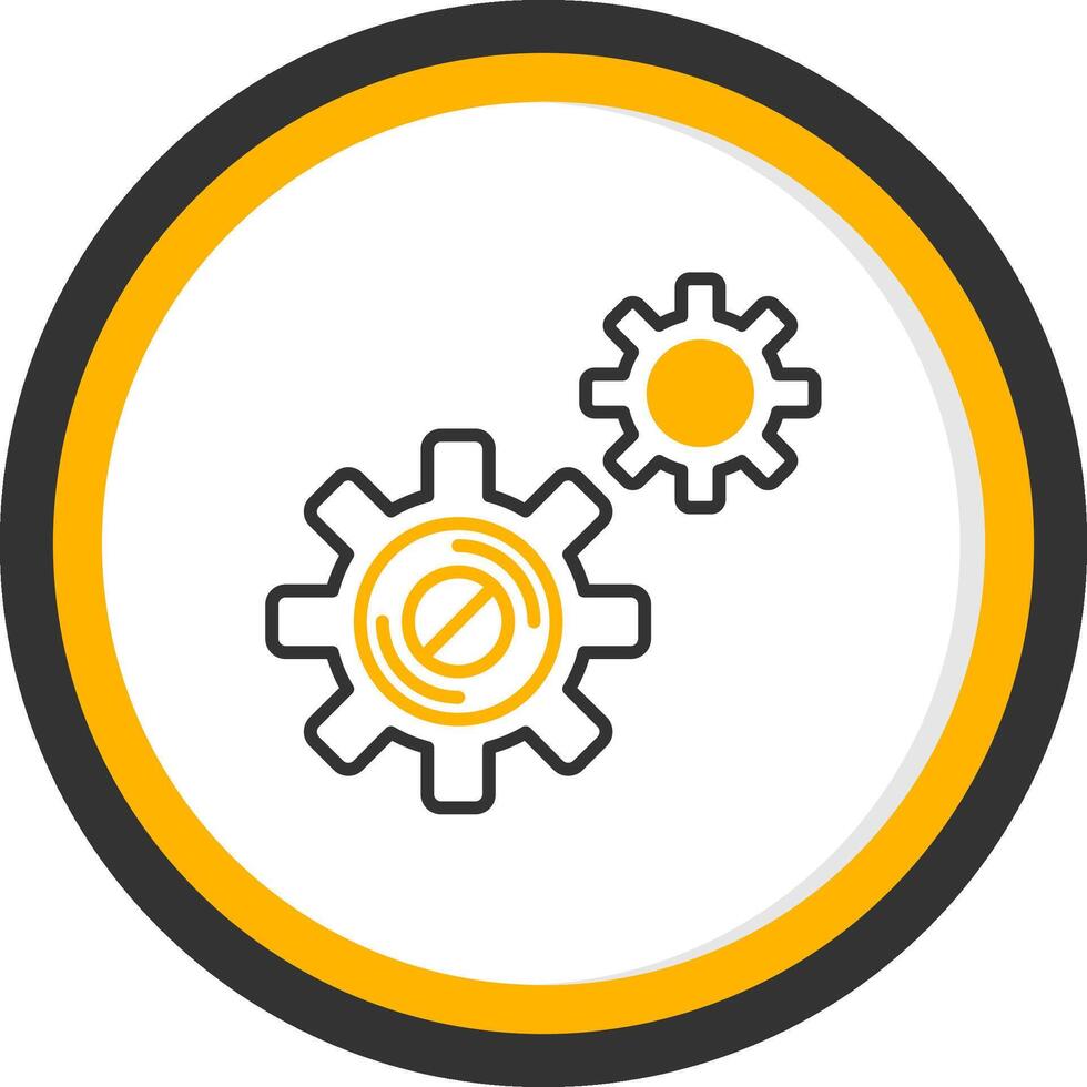 Disruption Line Two Color Circle Icon vector