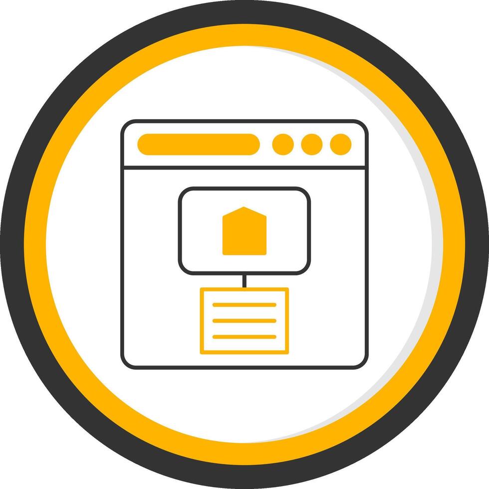 sitio mapa línea dos color circulo icono vector