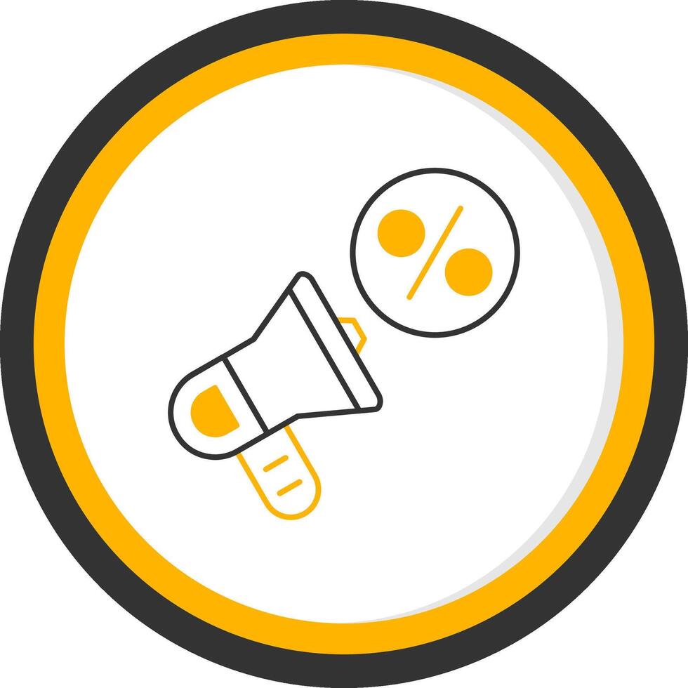 Promotion Line Two Color Circle Icon vector