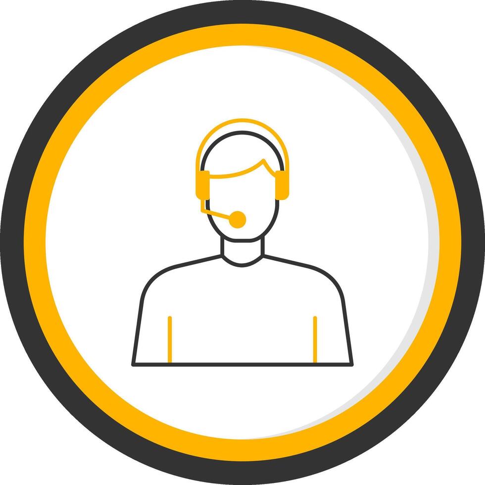 Virtual Assistant Line Two Color Circle Icon vector