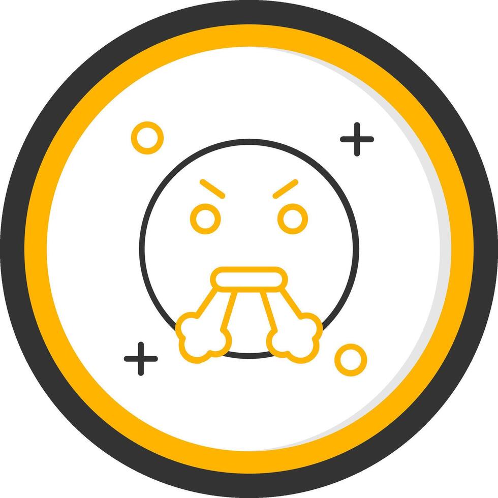 Angry Line Two Color Circle Icon vector