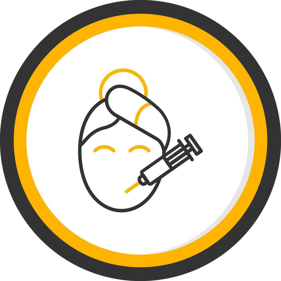 Botox Line Two Color Circle Icon vector