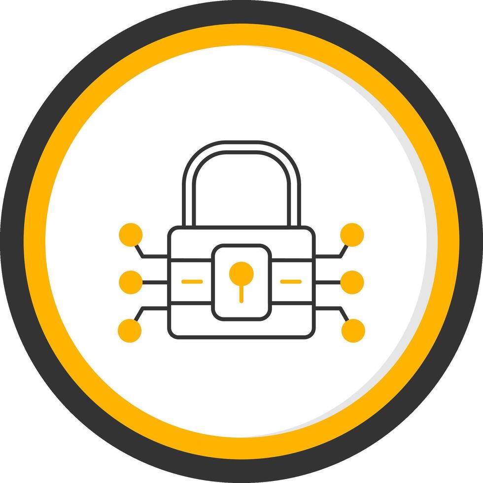 Lock Line Two Color Circle Icon vector