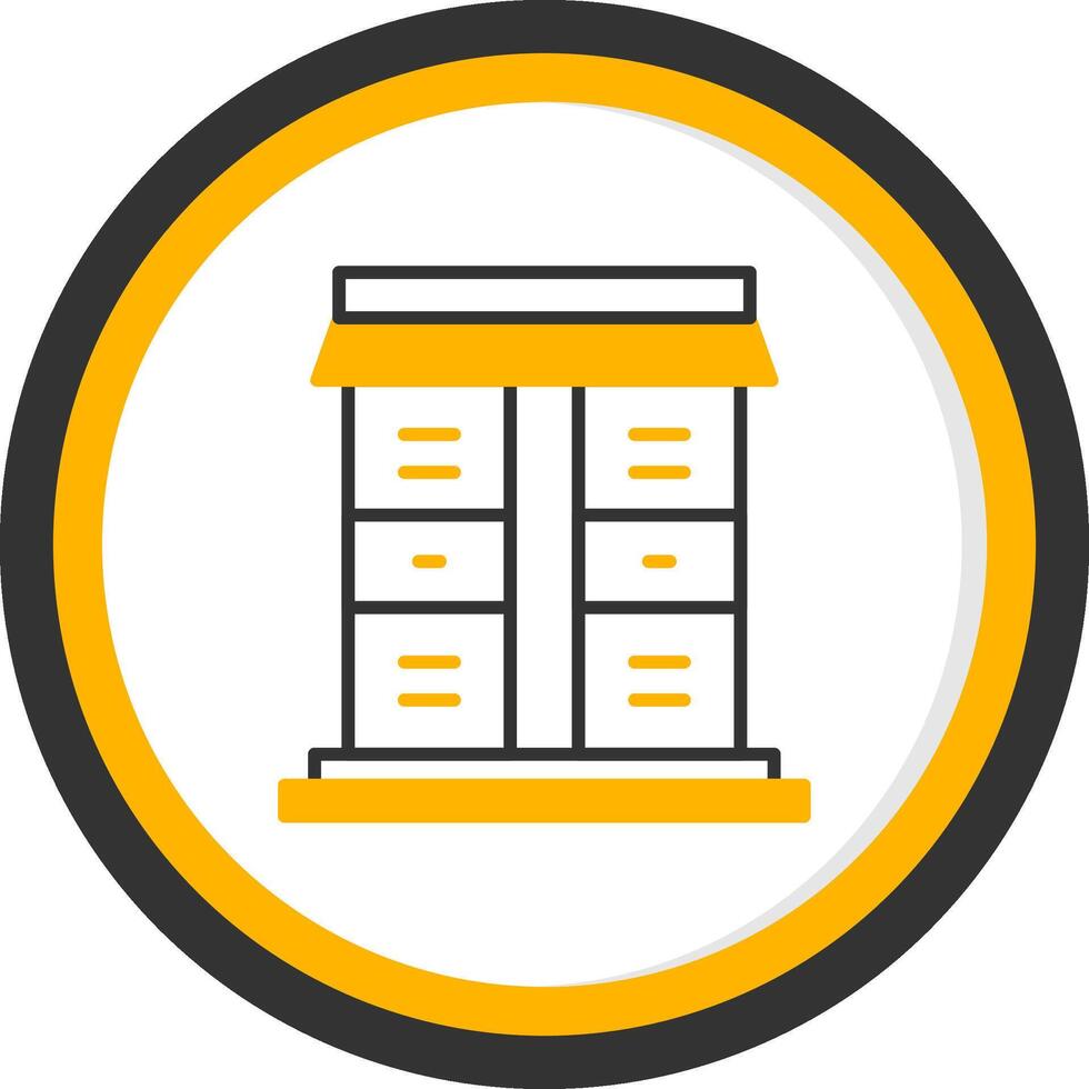 Lockers Line Two Color Circle Icon vector