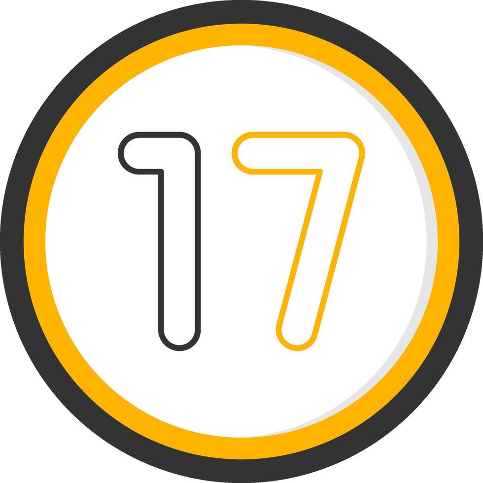 Seventeen Line Two Color Circle Icon vector