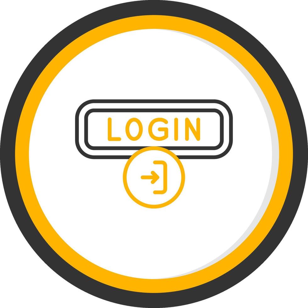 Login Line Two Color Circle Icon vector