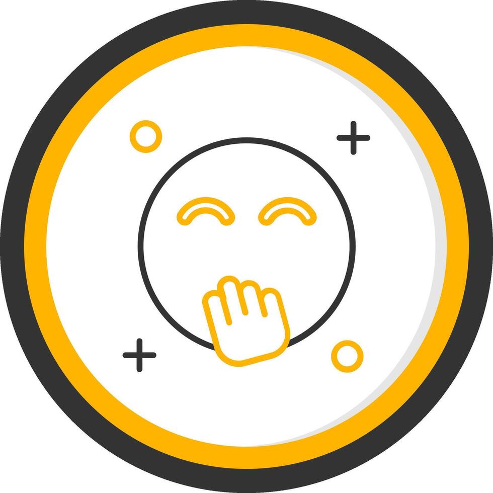 Blush Line Two Color Circle Icon vector