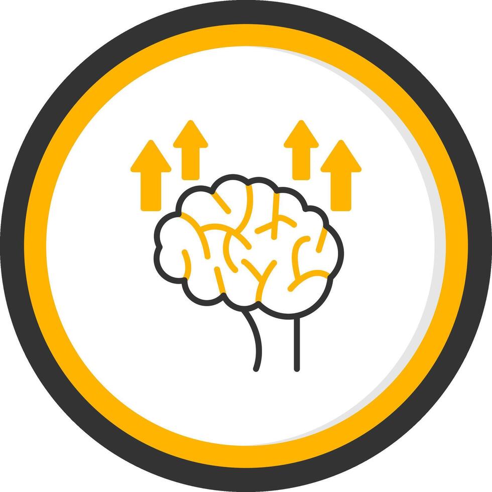 Neuroplasticity Line Two Color Circle Icon vector