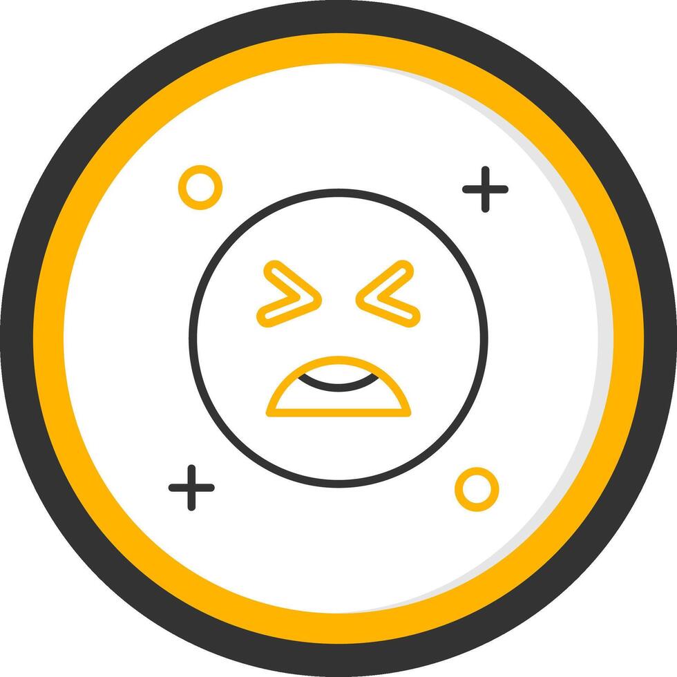 Anguish Line Two Color Circle Icon vector