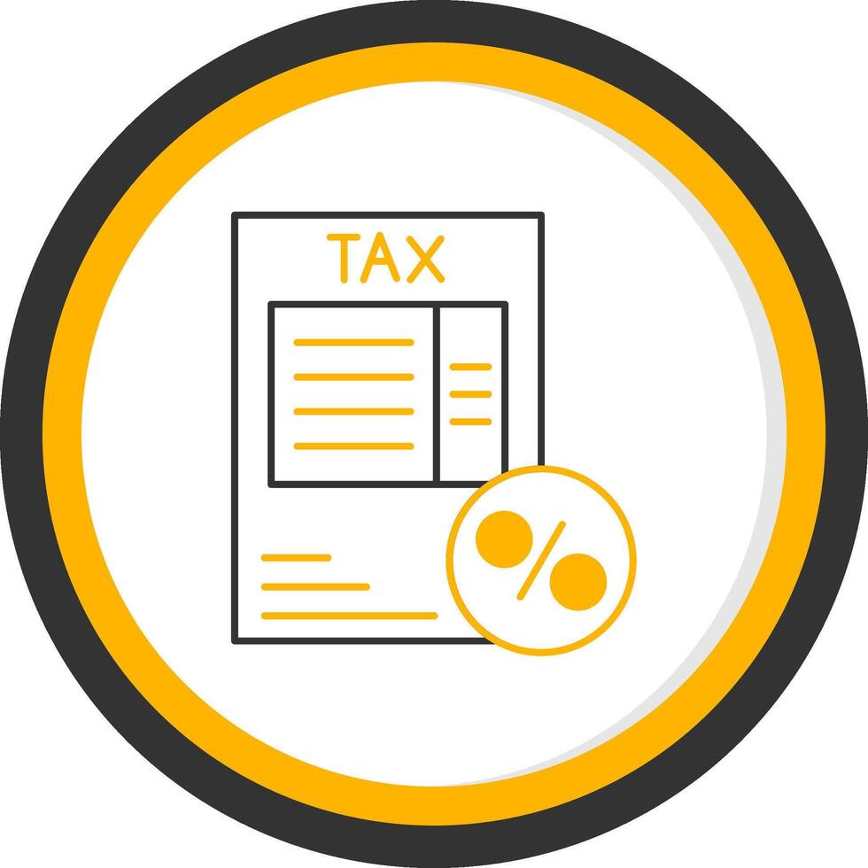 Tax Percentage Line Two Color Circle Icon vector