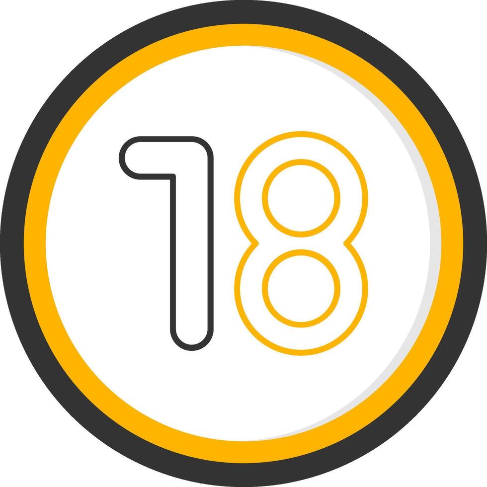 Eighteen Line Two Color Circle Icon vector