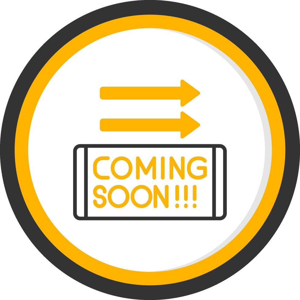 Coming Soon Line Two Color Circle Icon vector