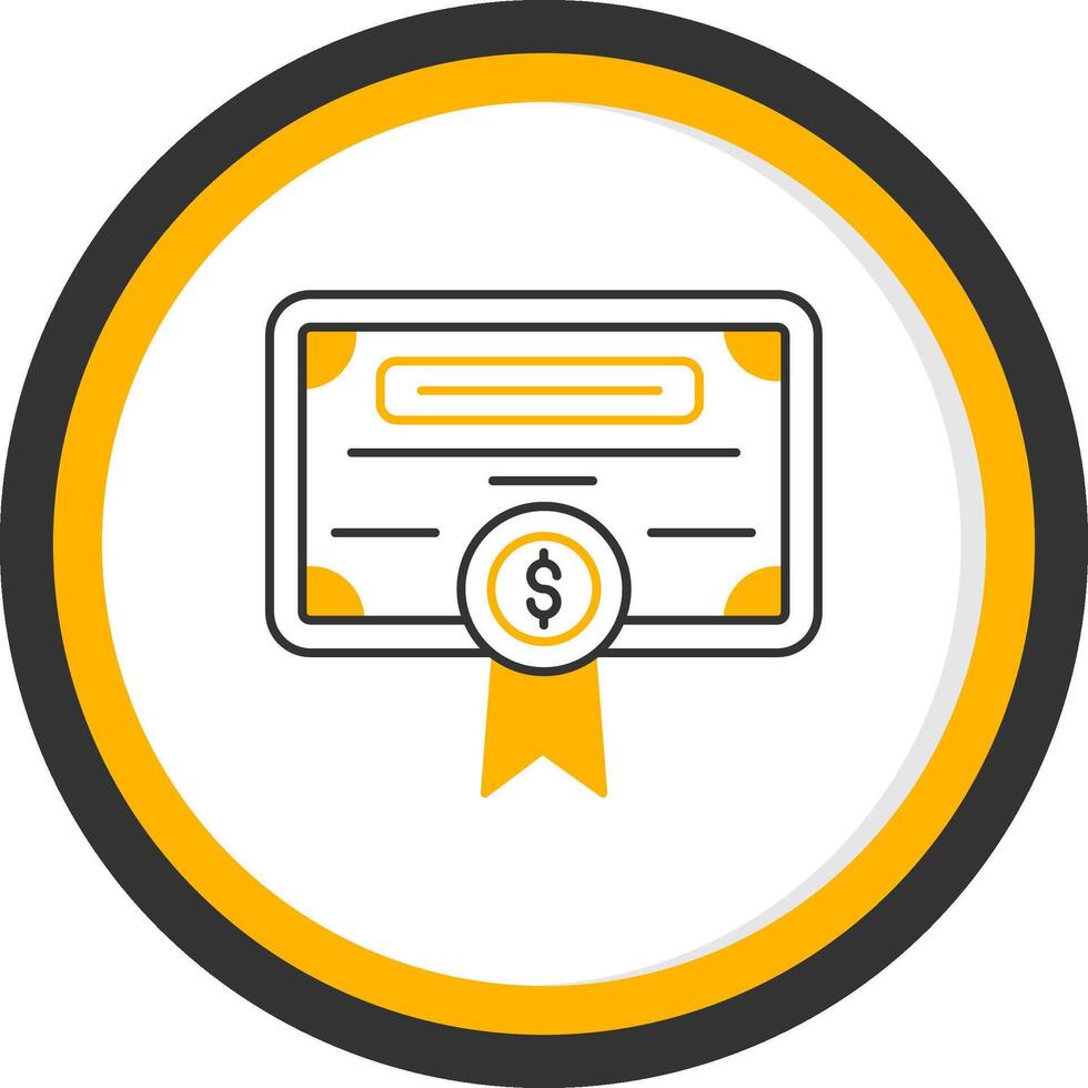 License Line Two Color Circle Icon vector