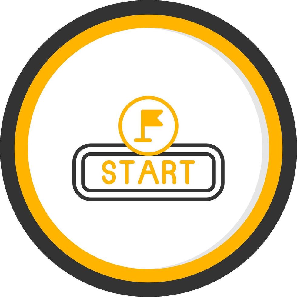 Start Line Two Color Circle Icon vector