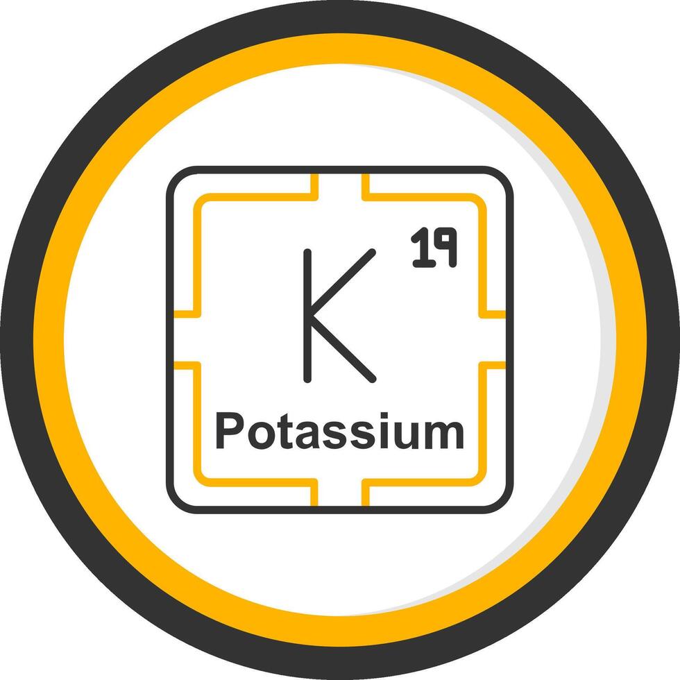Potassium Line Two Color Circle Icon vector