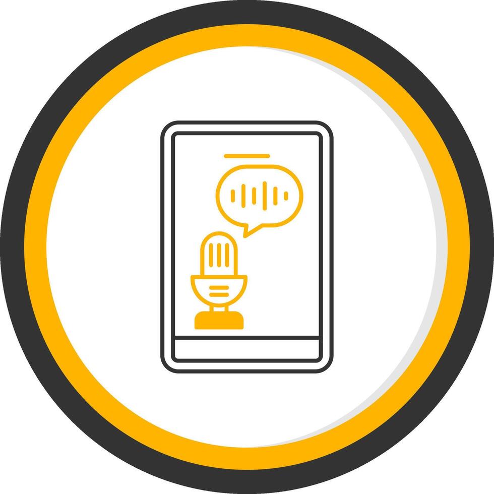 Voice Recognition Line Two Color Circle Icon vector