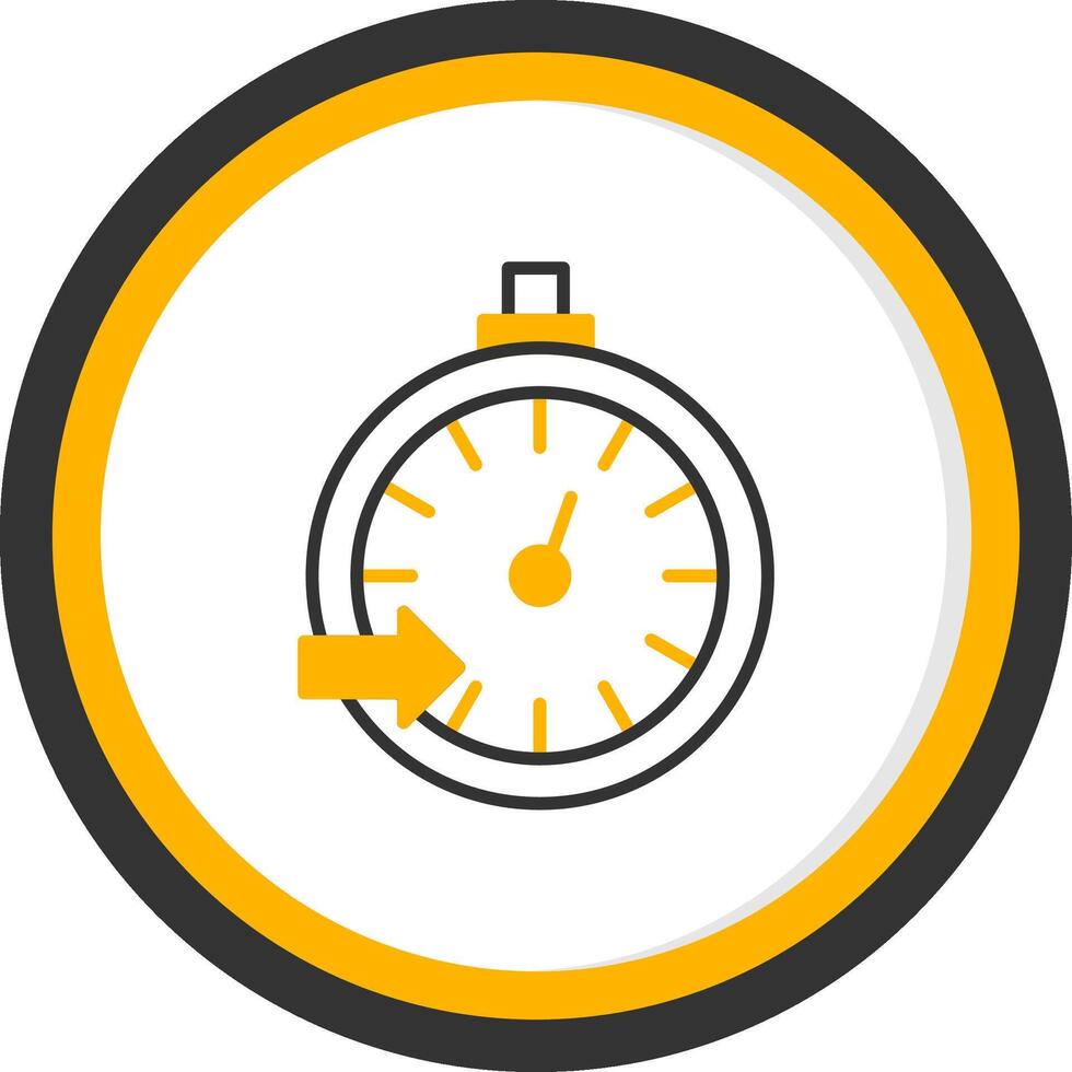 Pace Clock Line Two Color Circle Icon vector