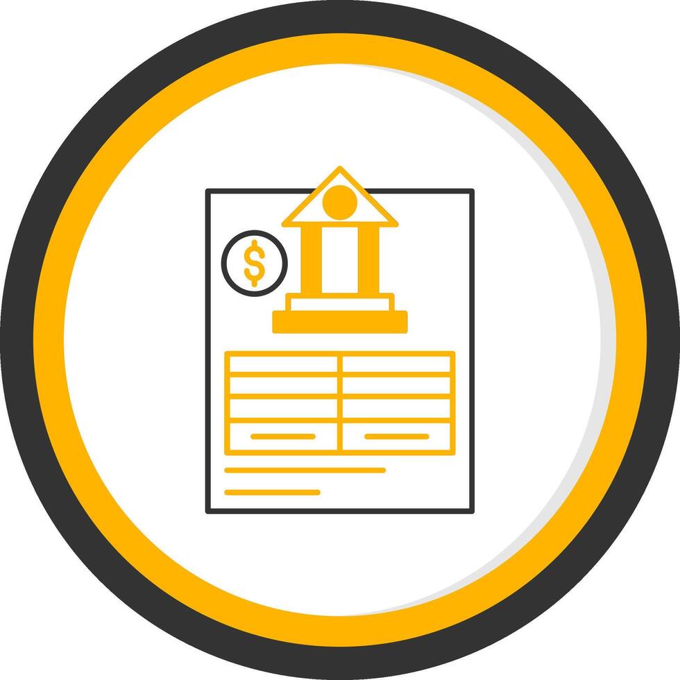 Bank Statement Line Two Color Circle Icon vector