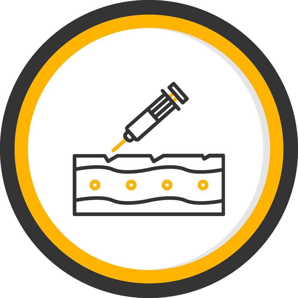 Botox Line Two Color Circle Icon vector