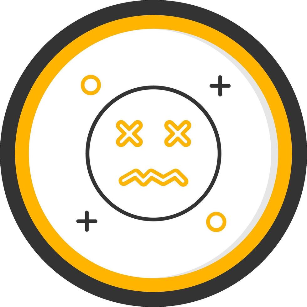 Dead Line Two Color Circle Icon vector