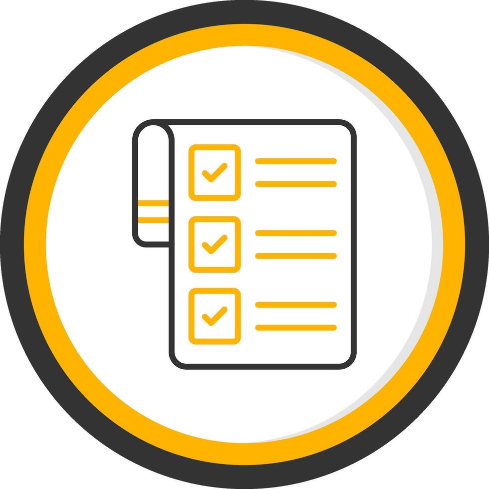 Checklist Line Two Color Circle Icon vector