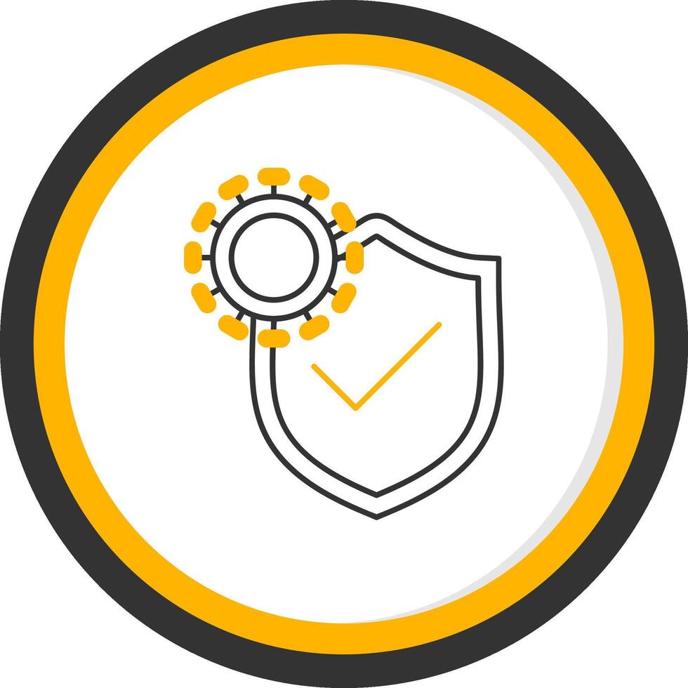 Immune System Line Two Color Circle Icon vector