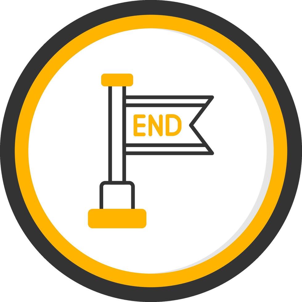 End Line Two Color Circle Icon vector