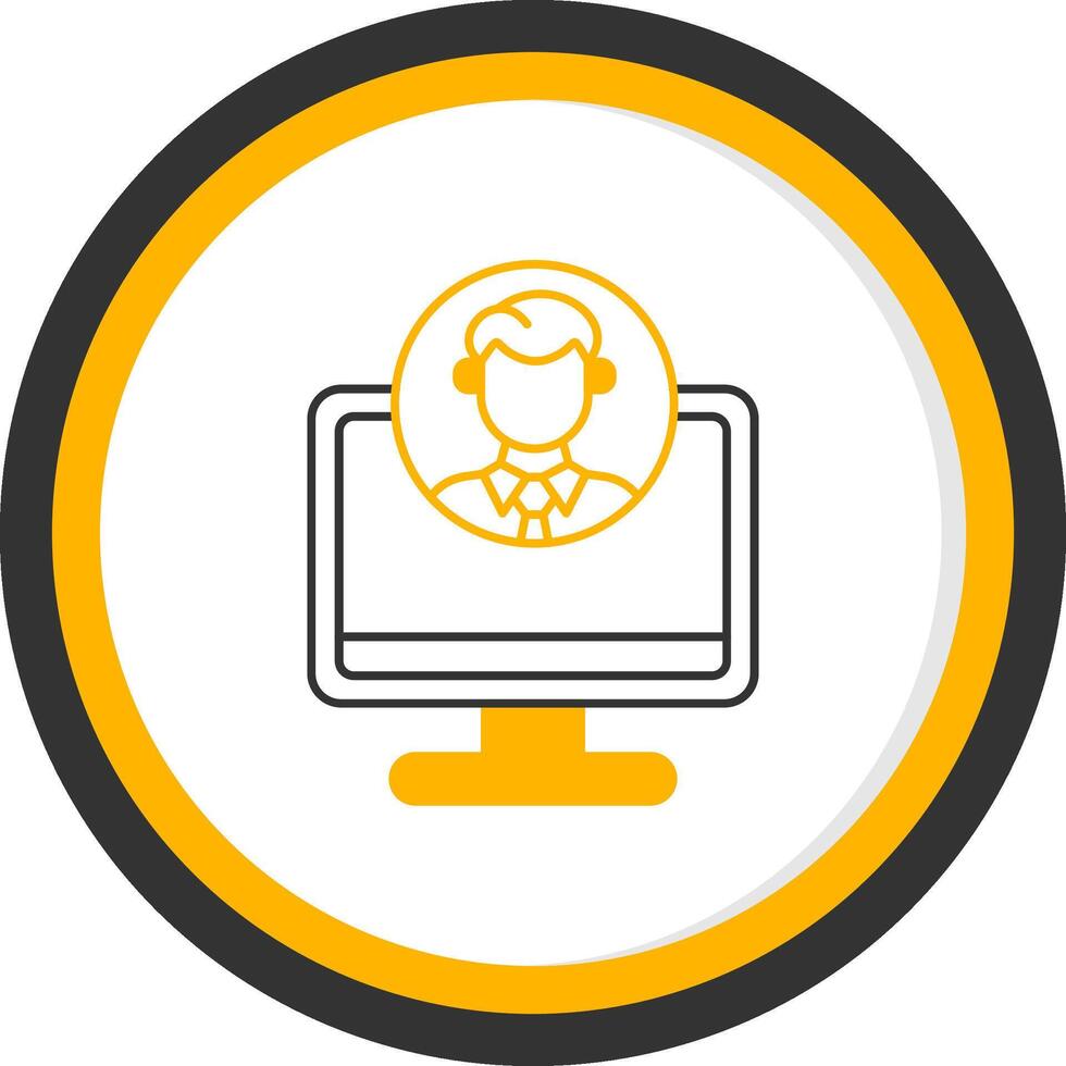 Freelancer Profile Line Two Color Circle Icon vector