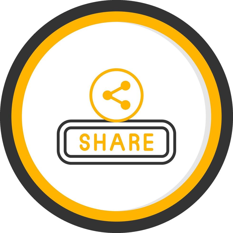 Share Line Two Color Circle Icon vector