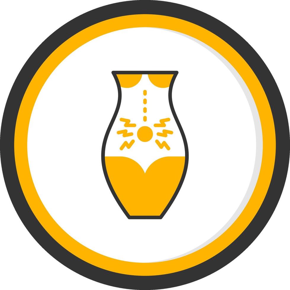 Belly Pain Line Two Color Circle Icon vector