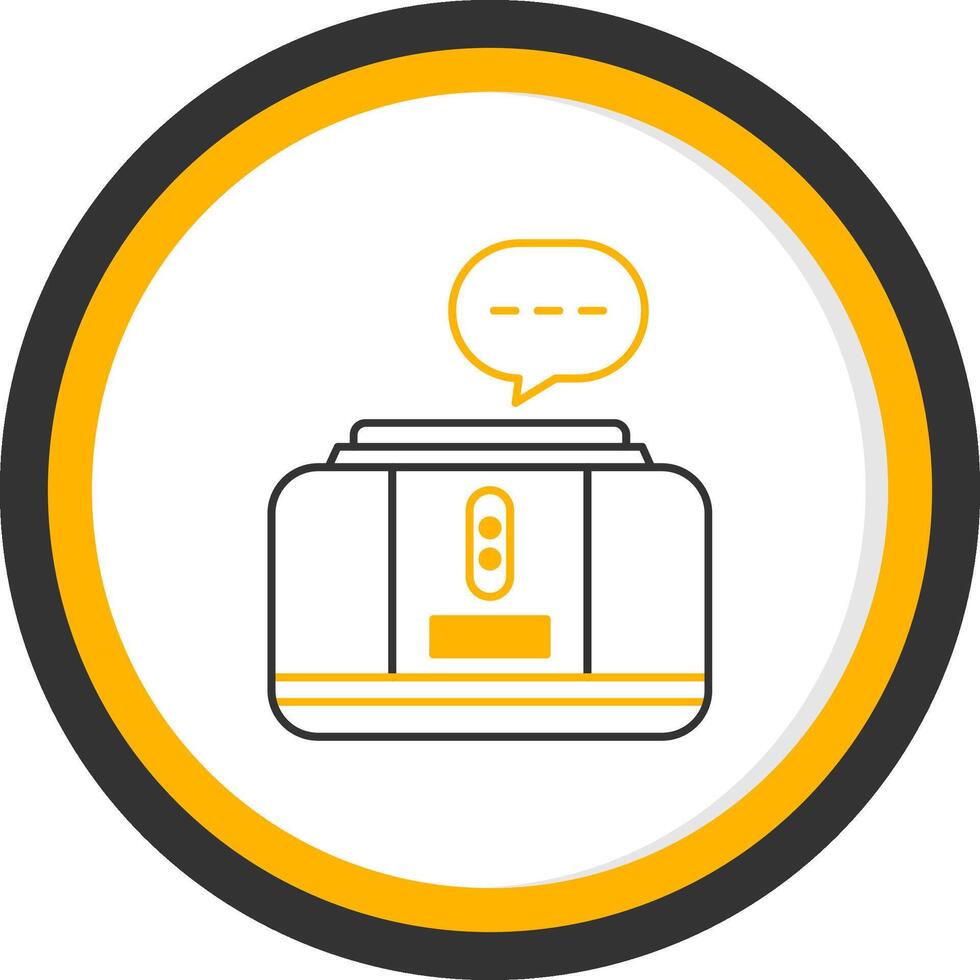 Virtual Assistant Line Two Color Circle Icon vector