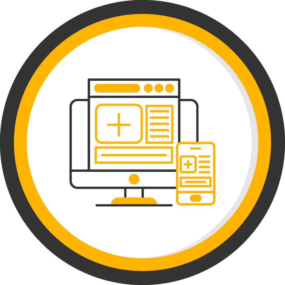 Responsive Line Two Color Circle Icon vector