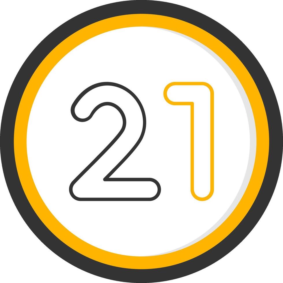 Twenty one Line Two Color Circle Icon vector