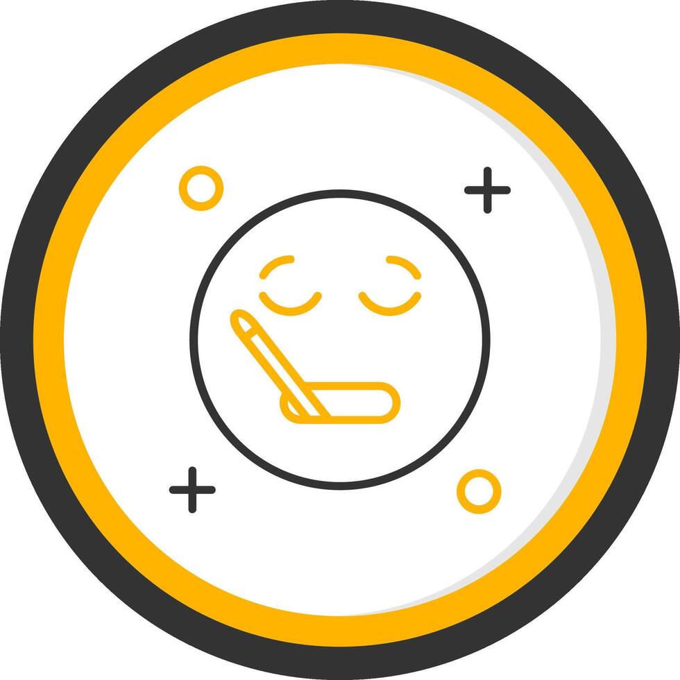 Sick Line Two Color Circle Icon vector