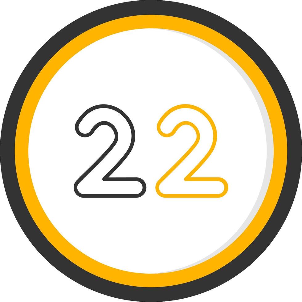Twenty two Line Two Color Circle Icon vector