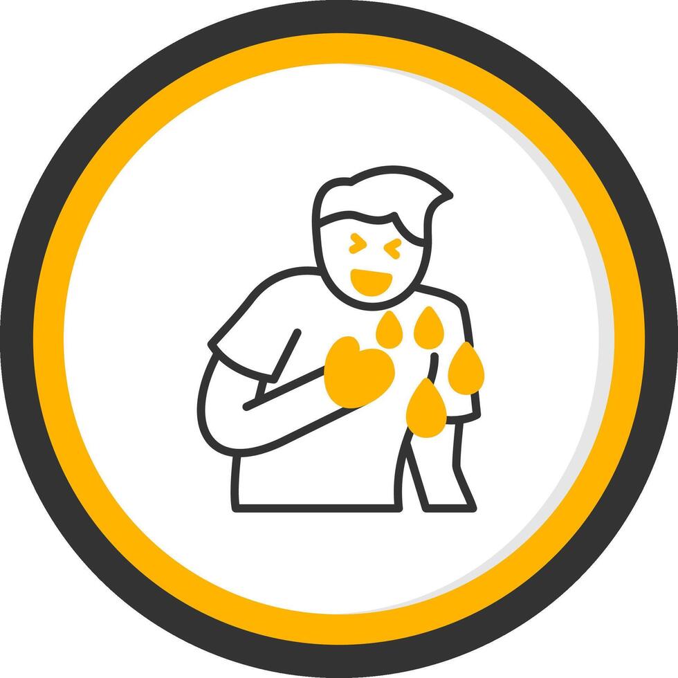 Hemoptysis Line Two Color Circle Icon vector