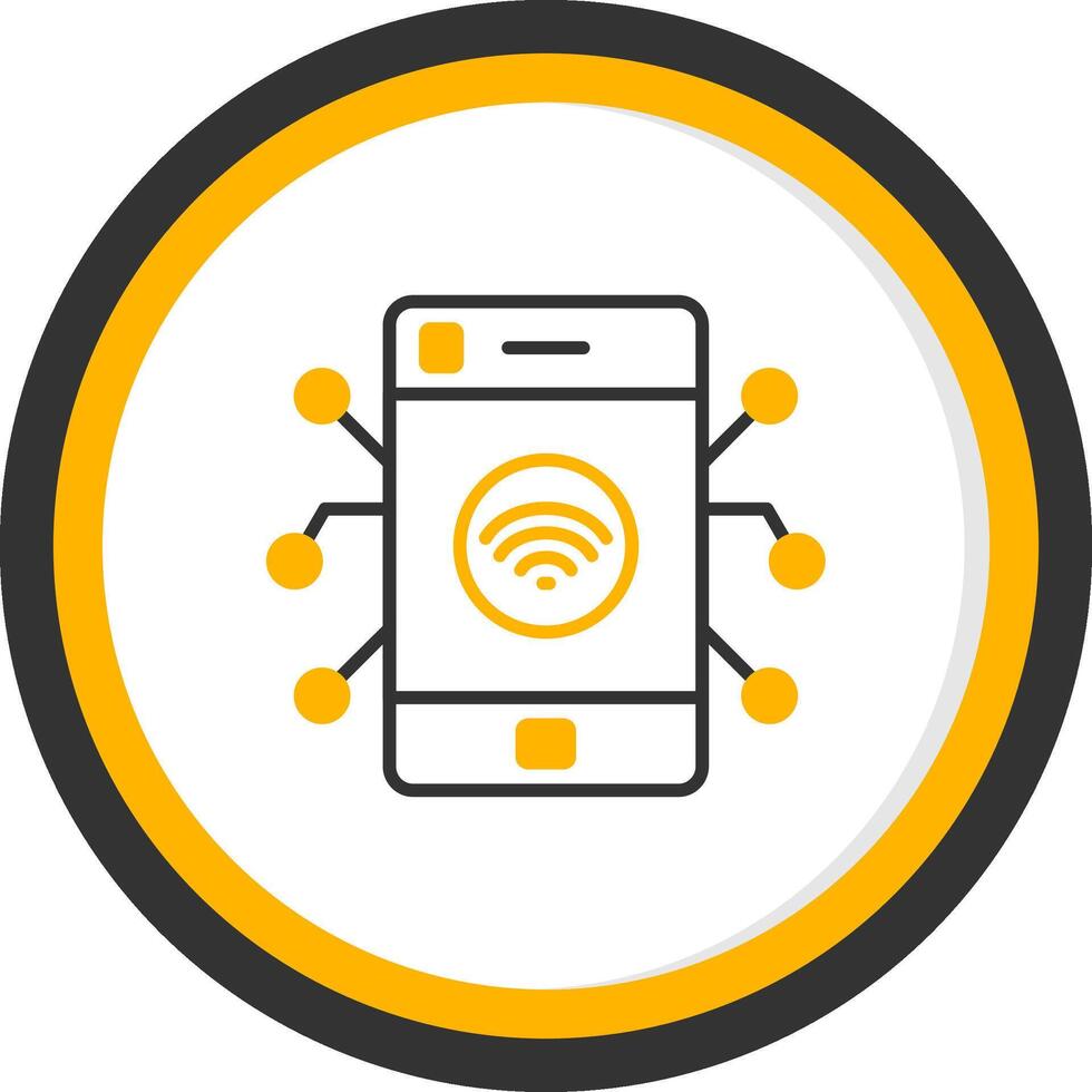 Iot Line Two Color Circle Icon vector