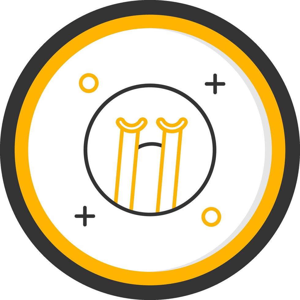 Cry Line Two Color Circle Icon vector