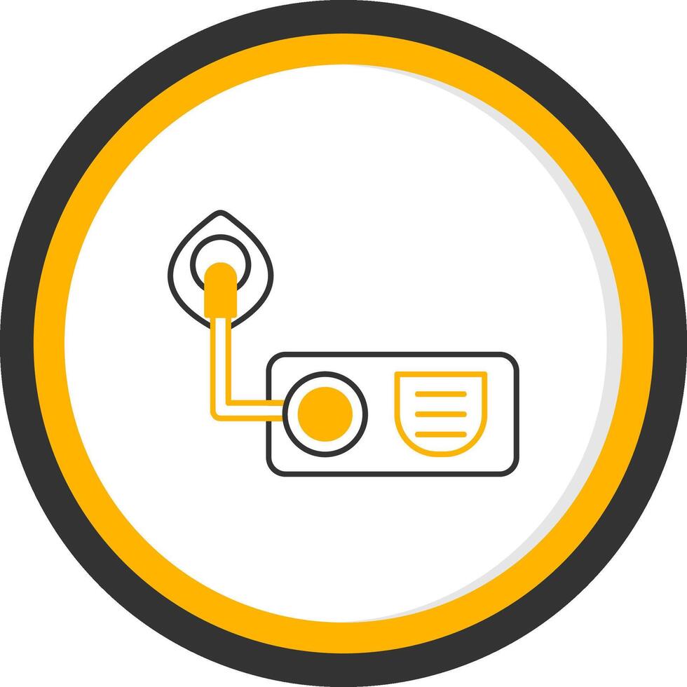 Oxygen Line Two Color Circle Icon vector