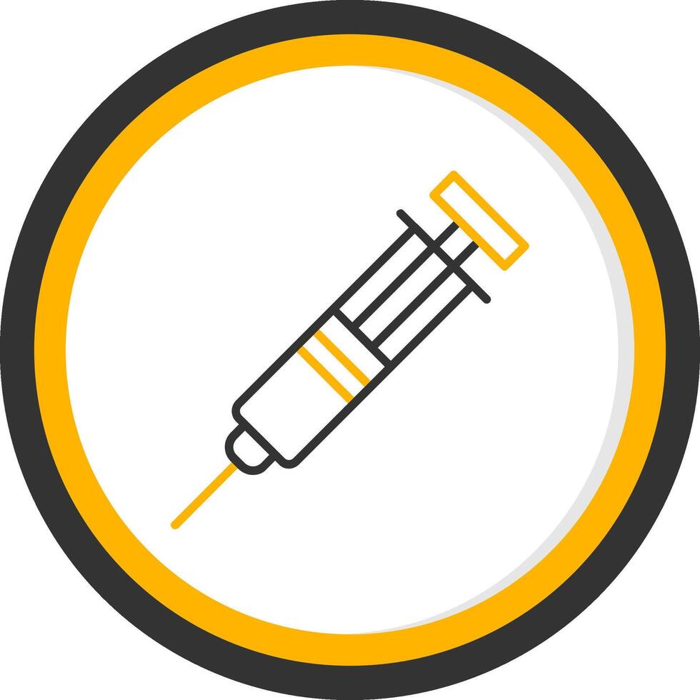 Syringe Line Two Color Circle Icon vector