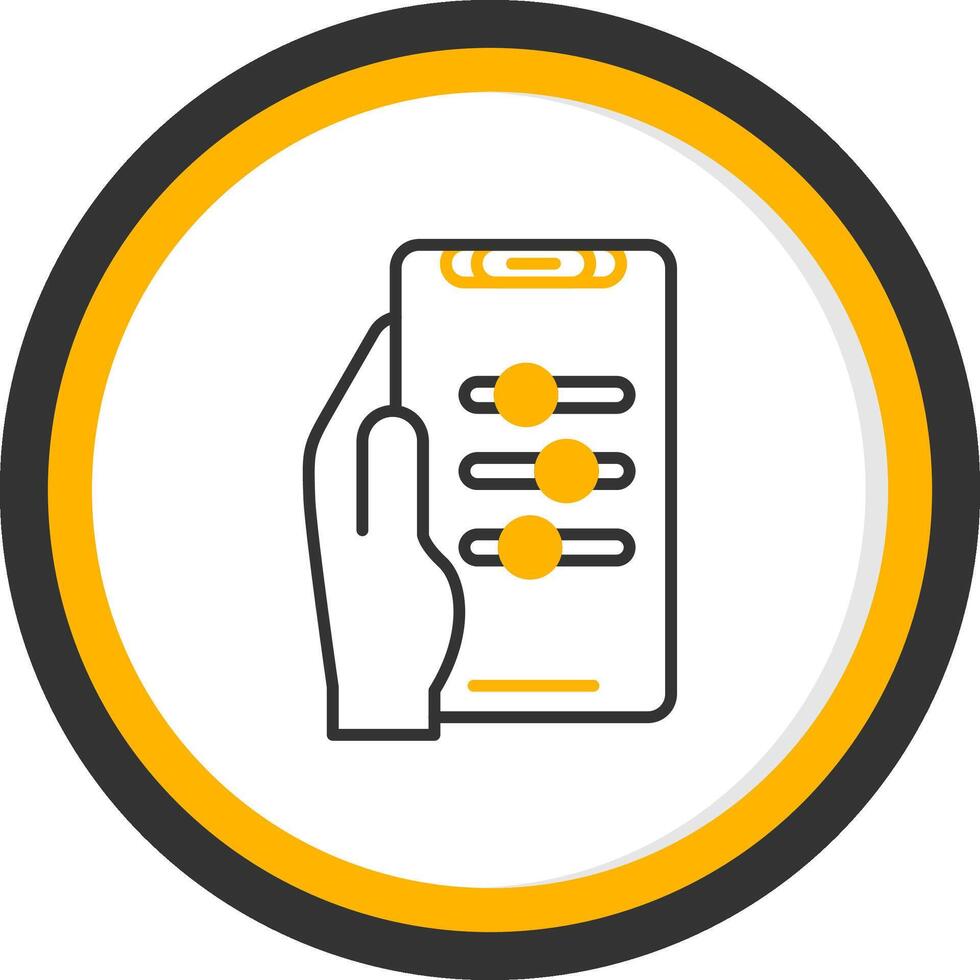 Settings Line Two Color Circle Icon vector