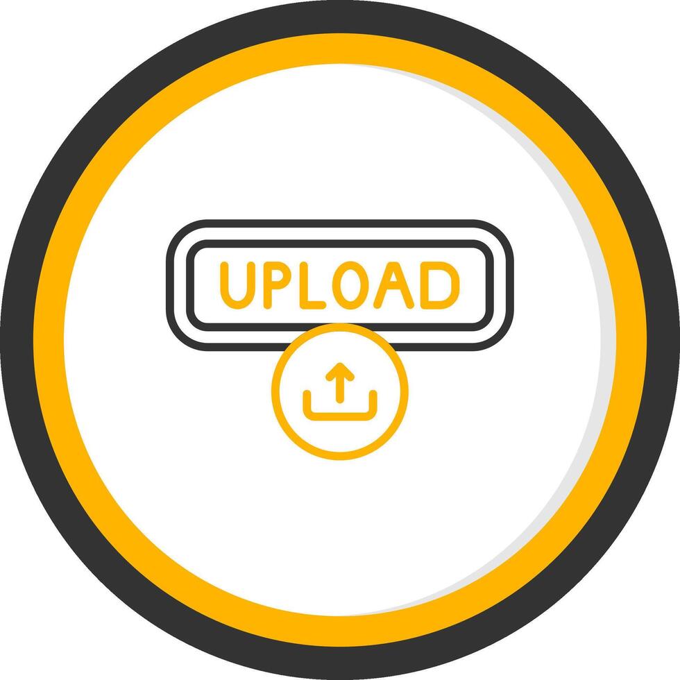 Upload Line Two Color Circle Icon vector