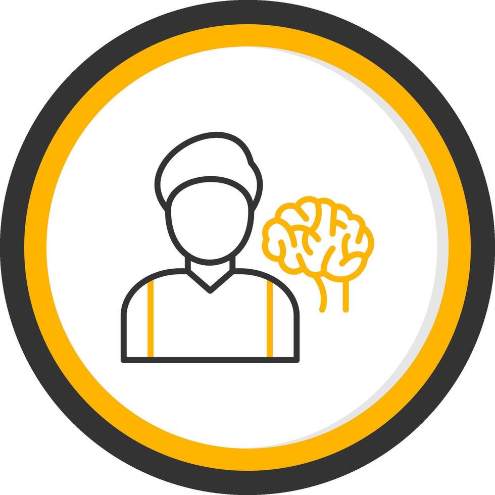 Neurologist Line Two Color Circle Icon vector